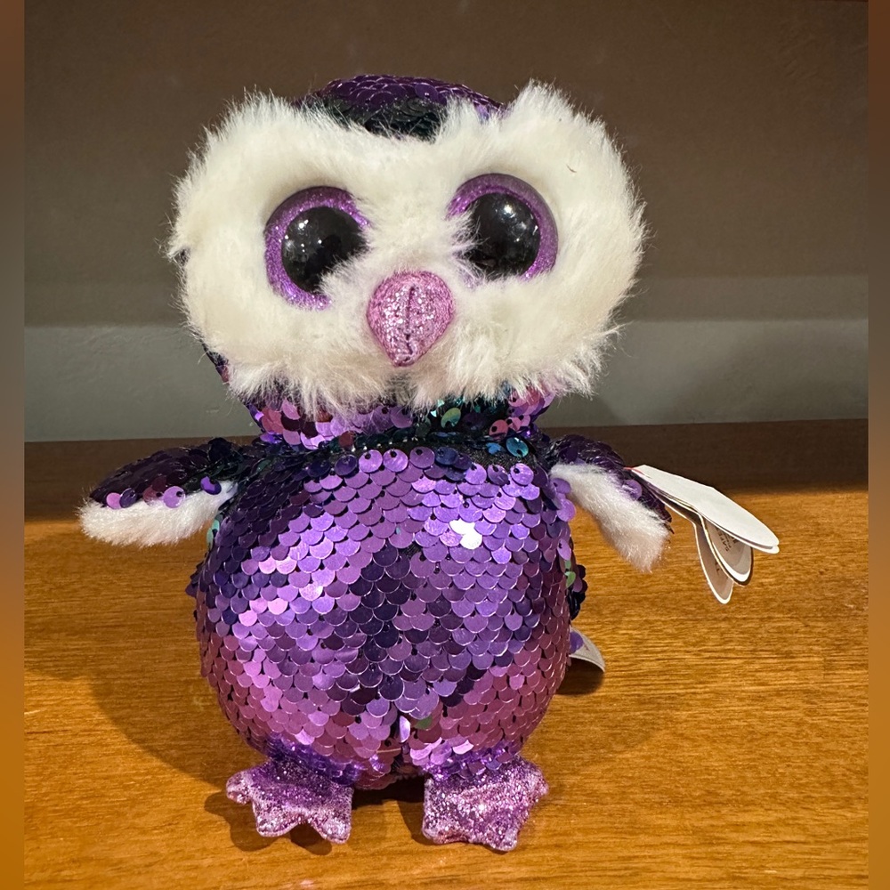 Ty Flippables "Moonlight" - The Purple Sequin Owl (Glitter Eyes) 6", Jun 5th